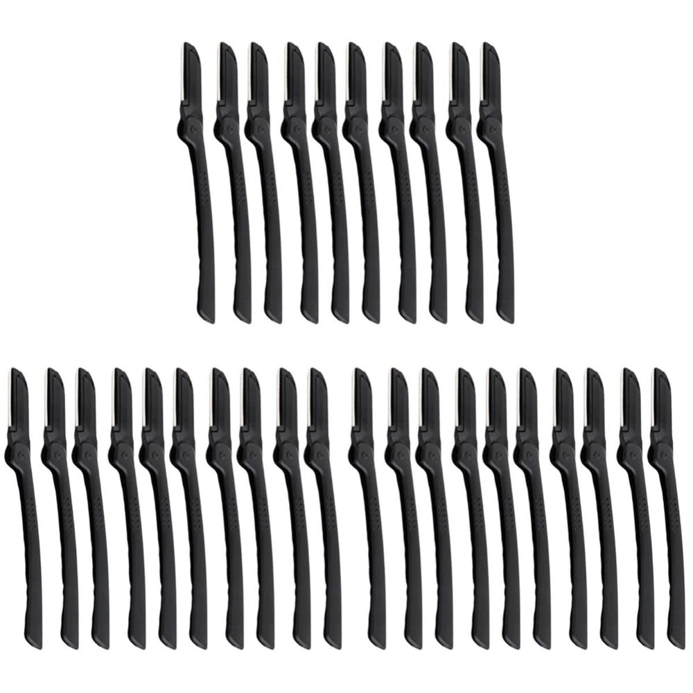 minkissy 30pcs Folding Eyebrow Trimmer Eyebrow Shaper for Easy Makeup and Facial Hair Removal Travel-friendly Non- Grip for Precision Trimming