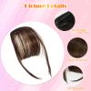2Pcs Bangs Hair Clip in Extensions, French Hair Bangs Fringe Hair Extension One Piece Clip on Front Bangs Hairpiece Forehead Topper, Clip in Fringe Wigs Synthetic for Girls Women, Fashion Light Brown view 4