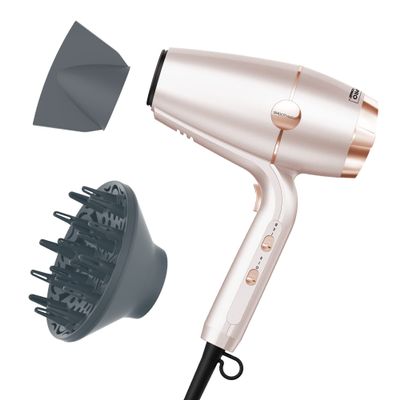 INFINITI PRO CONAIR SmoothWrap Hair Dryer, Blow Dryer with Diffuser and Concentrator Attachments, Advanced Plasma and Ceramic Technology for Less Frizz, More Volume, and Body, Champagne