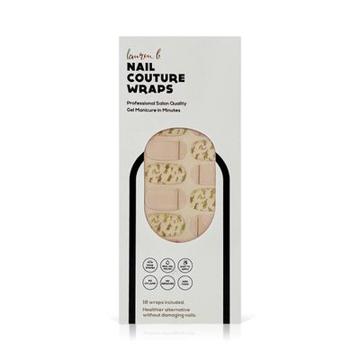 Gold Leaf & Pink 100% Gel Nail Wrap (44004)