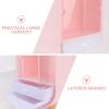 FOMIYES 1pc Double Door Practical Cosmetics Organizer Convenient Desktop Storage Container for Makeup Dustproof Design for Home Use Pink view 4