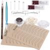 Fenshine Eyebrow Practice Kit with Blades Pigment Practice Skin Eyebrow Ruler Repair Gel Ring Cup Finger Gloves Pencil view 1