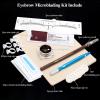 Fenshine Eyebrow Practice Kit with Blades Pigment Practice Skin Eyebrow Ruler Repair Gel Ring Cup Finger Gloves Pencil view 2
