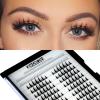 Bershnor Spiky Dramatic Individual Lashes, Dolly Eye Cluster Eyelash Extensions with Eyelash Curler and Tweezers, Include Bottom Lashes view 2
