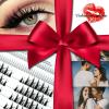 Bershnor Spiky Dramatic Individual Lashes, Dolly Eye Cluster Eyelash Extensions with Eyelash Curler and Tweezers, Include Bottom Lashes view 4