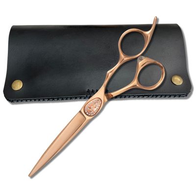 Saki Shears Ikigai Rose Gold Hairdresser Cutting Shears - 6" Inch Hair Scissors - For Students and Professional Use - Super Sharp and Durable - Rose Gold Titanium Finish