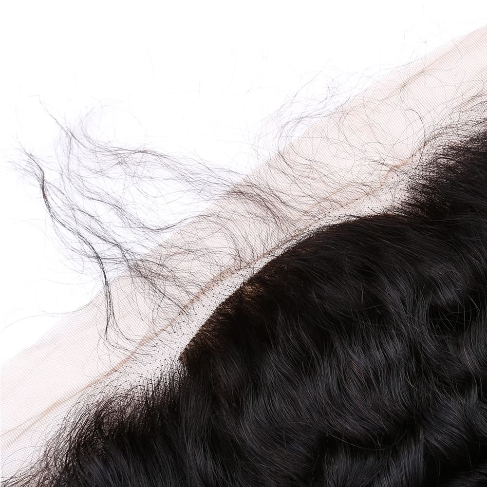 Sent Hair One Donor Top Grade 13x4 Silk Base Lace Frontal Human Hair with Baby Hair Deep Wave Brazilian Virgin Hair Closure Free Part Natural Color Bleached Knots 14 inch