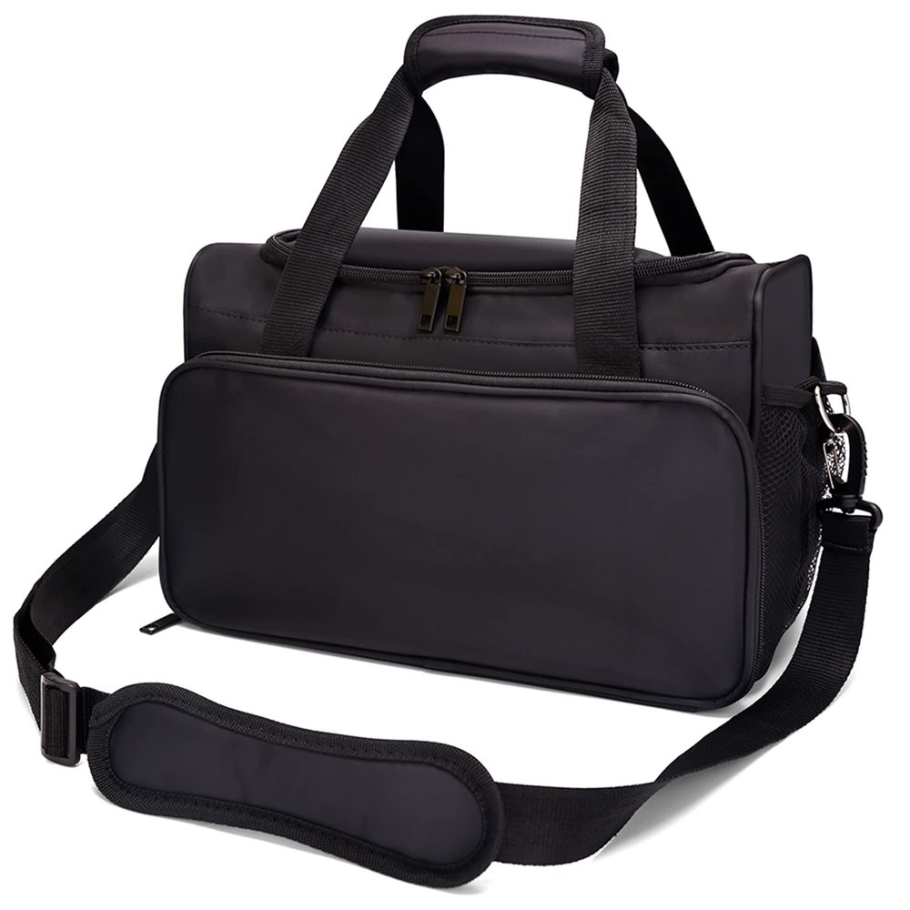 Barber Hairdressing Bag, for Solon Tools Bag Makeup Cosmetics Portable Handbag, Hair Stylist and Beauty Artist Travel Large Storage Bag(Black)