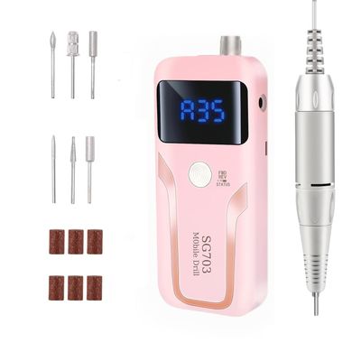 Electric Nail Drill, DELIFO Portable Nail Drill Professional 35000 RPM Nail File Machine Rechargeable Pedicure Acrylic Nails Polishing Tools with Bits LED Display for Home Salon Manicure