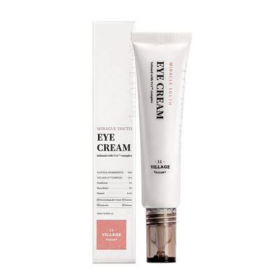 VILLAGE11FACTORY Miracle Youth Eye Cream Retinol 0.1% for beginners 76% Natural Ingredients, Shea Butter Squalane Depuff Eye Area Korean Skincare (0.85 fl oz/25ml)