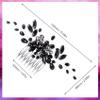 PAGOW Black Teardrop Hair Comb, Vintage Rhinestone Crystal Onyx Small Headpiece, Bridal Side Combs Handband Accessories for Women and Girls (5.3 x 2.6 inch) view 2