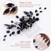 PAGOW Black Teardrop Hair Comb, Vintage Rhinestone Crystal Onyx Small Headpiece, Bridal Side Combs Handband Accessories for Women and Girls (5.3 x 2.6 inch) view 4