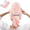 YFONG Large Hair Towel Wrap for Women, Super Absorbent Microfiber Hair Towel for Curly Hair, Fast Drying Hair Turbans with Elastic,Hair Drying Towel Wrap for Hair Care 26.3" X 40" (Pink) view 1