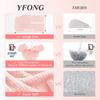 YFONG Large Hair Towel Wrap for Women, Super Absorbent Microfiber Hair Towel for Curly Hair, Fast Drying Hair Turbans with Elastic,Hair Drying Towel Wrap for Hair Care 26.3" X 40" (Pink) view 2