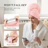 YFONG Large Hair Towel Wrap for Women, Super Absorbent Microfiber Hair Towel for Curly Hair, Fast Drying Hair Turbans with Elastic,Hair Drying Towel Wrap for Hair Care 26.3" X 40" (Pink) view 4