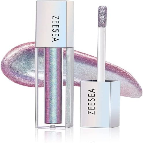 zeesea Glitter Galaxy Colored Liquid Eyeshadow, Dazzling Shimmer Eye Makeup, High Pigmented & Long Lasting (08 Blue Streetlight)
