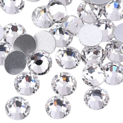ECYC 144 Pcs 8mm Flatback Crystal Rhinestones, Silver Nail Art Decoration Rhinestones Glitter Glass Gems Stones for DIY Crafts Nails Clothes Shoes Bags Decoration,Clear