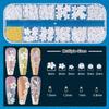 Nail Art Rhinestone Glue Gel&2 Boxes 3D Charms Accessories Kit 5, 1 Pc of 15ml Rhinestone Glue(UV/LED Needed)+3D Flowers Nail Decors Gems Crystal Pearls Bow Beads with Dual-End Brush Tool And Tweezer view 4