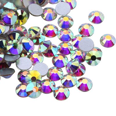 ECYC 1440 Pcs 4.8mm Flatback Crystal Rhinestones, Silver Nail Art Decoration Rhinestones Glitter Glass Gems Stones for DIY Crafts Nails Clothes Shoes Bags Decoration,Rainbow