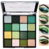 Green Eyeshadow Palette,16 Colors Shimmer Matte Eye Shadow Palette Highly Pigmented Long Wear Waterproof Eyeshadow Makeup Palette Professional Colorful Glitter Eye Shadow Powder Palet Eye Makeup view 1