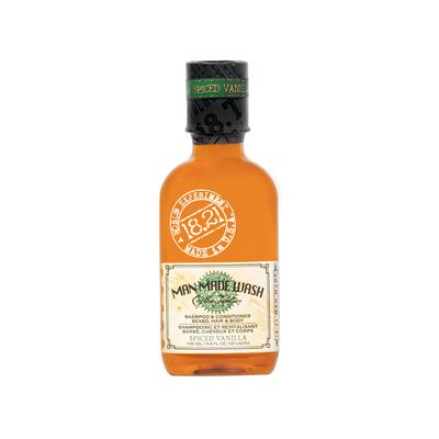 18.21 Man Made Original Spiced Vanilla 3-in-1 Body Wash, Shampoo, & Conditioner for Men, All Hair & Skin Types, Strengthens and Moisturizes in a Manly Aroma, 3.4oz