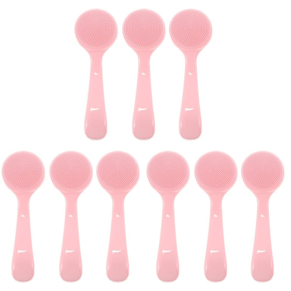 Healifty 9pcs Portable Silicone Face Cleaning Brush for Gentle Exfoliation and Makeup Removal and Facial Scrubber for Women and Girls