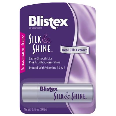 Blistex Silk & Shine Lip Balm, 0.13 Ounce Tube, Pack of 6 Vitamin B5 & E, Bulk Lip Balm, Super Smooth Lip Moisturizer, Sheer Gloss for Finished Appearance