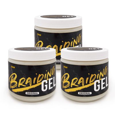 Taha Braiding Gel Regular - Softening, Smoothing, Special Formulated with Natural Ingredients, 16 Oz (Pack of 3)