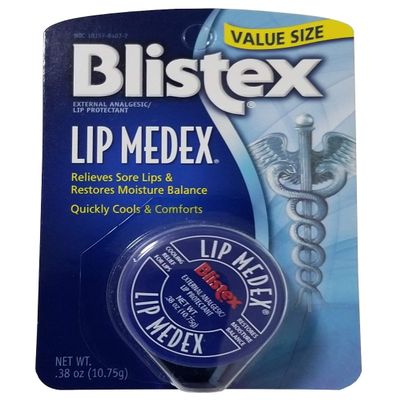 Blistex Lip Medex Lip Balm, 0.38 Ounce Jar, Pack of 6 Medicated Lip Balm & Cooling Lip Care, Lip Moisturizer for Dry Cracked Lips, Fast Relief for Sore Lips, Value Size