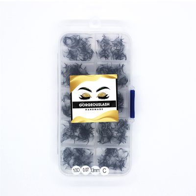 10D Lashes. 1000 Premade Volume Fans. Eyelash Extensions. Handmade! (10D 007 Curl D, 13mm)