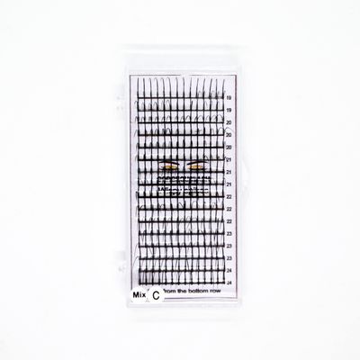 Single Spike Wispy Lashes. Mixed lengths,. Premade Eyelash Extensions. (C Curl, 14 to 19mm)