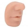 ZJchao Silicone Piercing Model, Piercing Face Model with Mouth Flexible for Salon Teaching Practicing Piercings Practice Tools Soft Imitation Nose Model Reusable Nose Displays (Medium Skin Color)