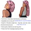 Satin Silk Bonnet Hair Cap: Long Bonnets with Elastic Tie Band Adjustable Straps Jumbo Size Sleep for Sleeping Comfortable - Stretchy Tie Band Bonnets for Women Long Braid Curly Hair No Slip-Off view 4