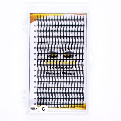 Single Spike Wispy Lashes. Mixed lengths,. Premade Eyelash Extensions. (C Curl, 12 to 16mm)