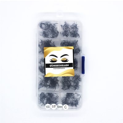 10D Lashes. 1000 Premade Volume Fans. Eyelash Extensions. Handmade! (10D 007 Curl C, 15mm)