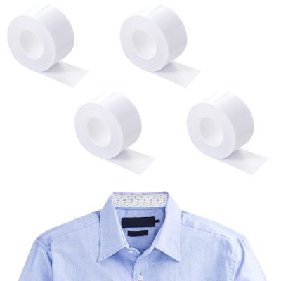 4 Roll Disposable Collar Protector Sweat Pads, Self-Adhesive Neck Liner Pads Comfortable Shirt Collar Protector Sweat Pads Collar Protector Hat Sweat Liner Against Sweat Stains
