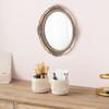 Mkono Macrame Makeup Brush Holder Organizer Comb Brushes Mini Storage Basket Set of 2 Boho Decor Baskets for Pen Pencil Box Container ,Ivory view 2