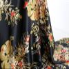100cm*148cm Black Vintage Flowers Print Satin Fabric Soft Polyester Charmeuse Lining Cloth Scarf Pajamas Fabric Hairband Headwear Material (Color 10) view 4