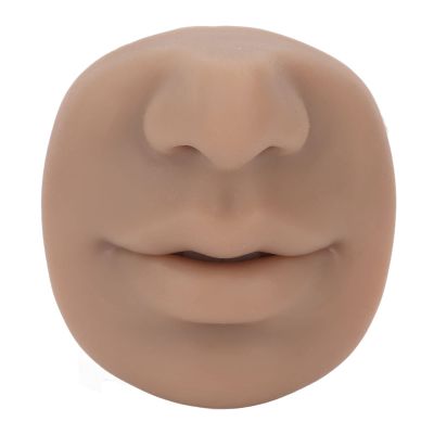 Silicone Piercing Model, Piercing Face Model with Mouth Flexible for Salon Teaching Practicing Piercings Tools Soft Imitation Nose Model Reusable Nose Displays Piercing Nose (Dark