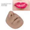 Silicone Piercing Model, Piercing Face Model with Mouth Flexible for Salon Teaching Practicing Piercings Tools Soft Imitation Nose Model Reusable Nose Displays Piercing Nose (Dark view 2