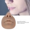 Silicone Piercing Model, Piercing Face Model with Mouth Flexible for Salon Teaching Practicing Piercings Tools Soft Imitation Nose Model Reusable Nose Displays Piercing Nose (Dark view 4