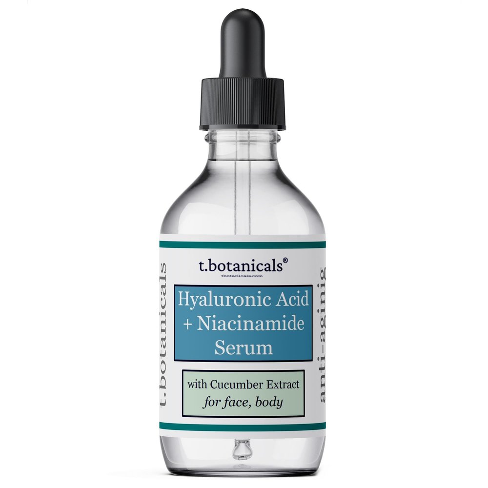 Pure Hyaluronic Acid and Niacinamide Serum with Cucumber Extract 2/4/8 oz. Minimize Pores Helps to Eliminate Fine Lines Plumping Anti-Aging Face Skin Intense Hydrating and Moisturizing (4 oz.)