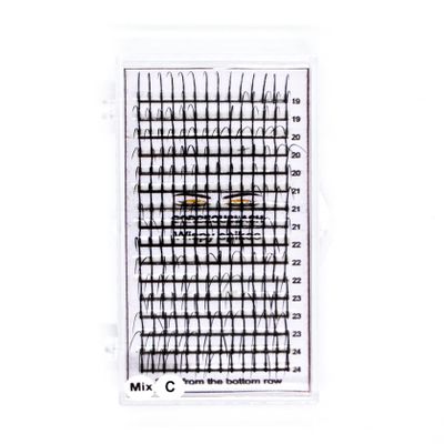 Single Spike Wispy Lashes. Mixed lengths,. Premade Eyelash Extensions. (D Curl, 19 to 24mm)