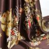 100cm*148cm Flowers Print Satin Cloth Soft Polyester Charmeuse Lining Scarf Pajamas Fabric Hairband Headwear Material (Color 9) view 2