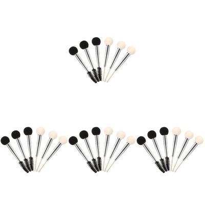 FRCOLOR 24pcs Double-headed Makeup Brush Sponge Applicator and Eyelash Brush for Eyebrow Shaping and Eyelash Styling Includes and Sleek Tubing