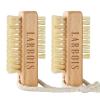Larbois Nail Brush for Cleaning Fingernails, 2Pack Wooden Nail Brushes Fingernail Brush for Cleaning Nail Scrub Brush Two-Sided with Hanging Rope (Beechwood) view 1