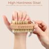 Larbois Nail Brush for Cleaning Fingernails, 2Pack Wooden Nail Brushes Fingernail Brush for Cleaning Nail Scrub Brush Two-Sided with Hanging Rope (Beechwood) view 2