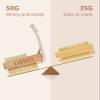 Larbois Nail Brush for Cleaning Fingernails, 2Pack Wooden Nail Brushes Fingernail Brush for Cleaning Nail Scrub Brush Two-Sided with Hanging Rope (Beechwood) view 3