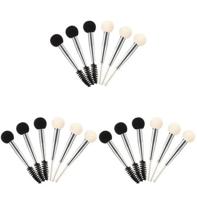 FRCOLOR 18pcs Double-headed Makeup Sponge Brush for Eyebrows and Applicator for Liquid and Powder Cosmetics for Daily Use and Gifting Special Occasions