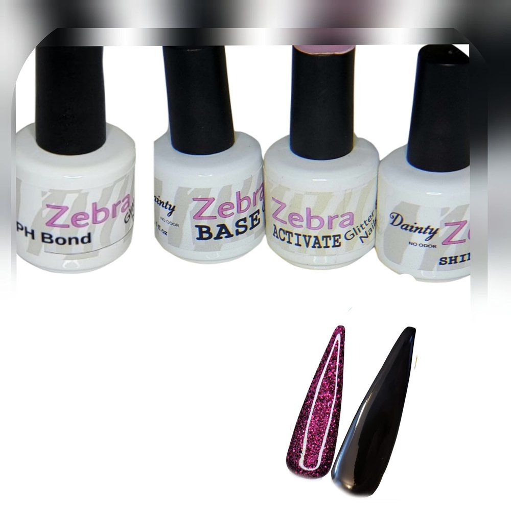 2 Color Dip Powder Starter Kit (#1 Blackberry Buckle NSB2 & Midnight Black DP215 Professional Liquids)
